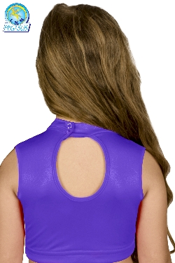 TOP LYCRA SCOLLO AMERICANO VIOLA DANZA BAMBINA